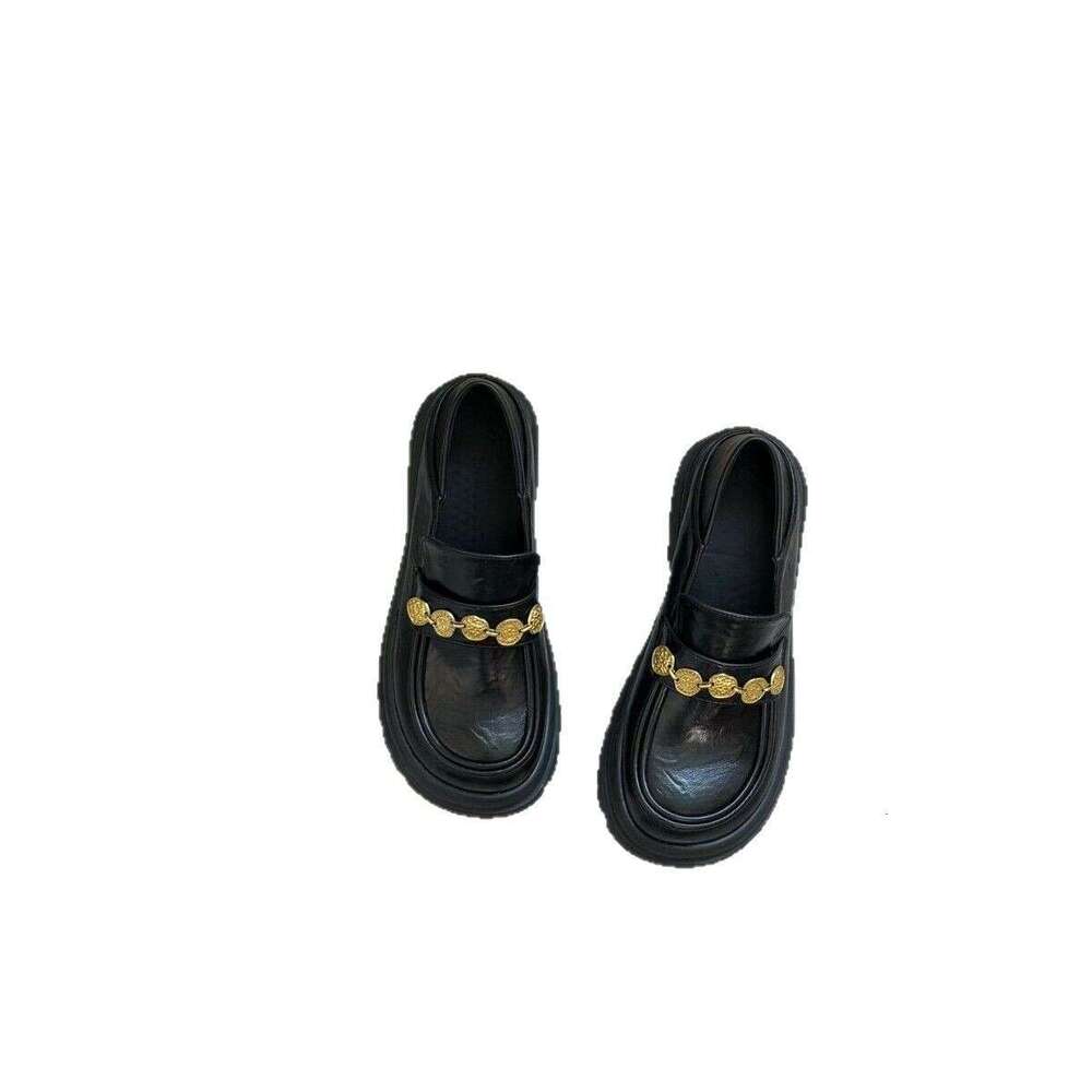 Spring New Women's Loafers Small Coin Strap British Style Leather for Women Versatile Outdoor Shoes