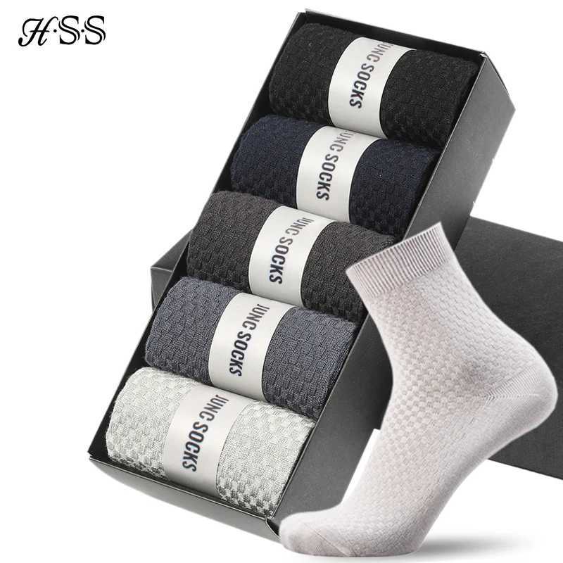HSS Brand Bamboo Fiber Men Socks 5pairs/lot New Classic Business Long Socks Summer Winter Casual Mens Dress Socks Big Size EU38-45 X250725