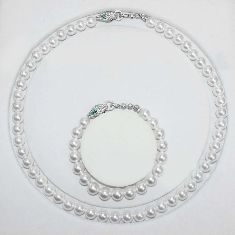 High-end S Pure Sier Spirit Year of Dragon Snake Farewell to Old and Welcome the New Mother-of-Pearl Necklace for Women