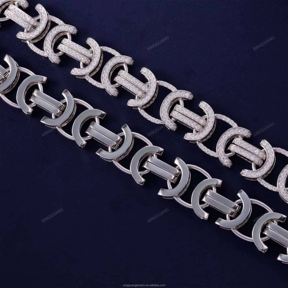 XG Manufacturer Custom 15 mm Wide Dia Cuban Chain Iced Out Sier Moissanite Link Chains Fine Jewelry Necklaces