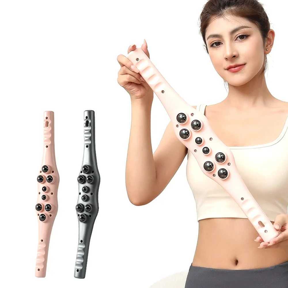 1PC Multi-Functional Roller Magnetic Ball Massage StickLymphatic Drainage Massager for Body ShapingGua Sha Tools for Back Leg