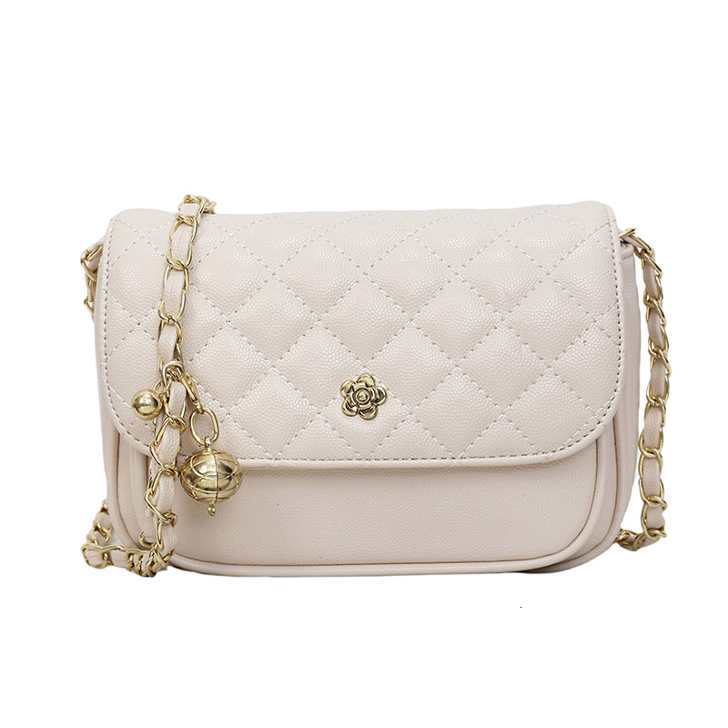 Luxury Brand Designer Bag Camellia Bag For Women 2025 New Quilted Chain Bag Small Gold Ball Crossbody Bag Versatile Niche Single Shoulder Small Square