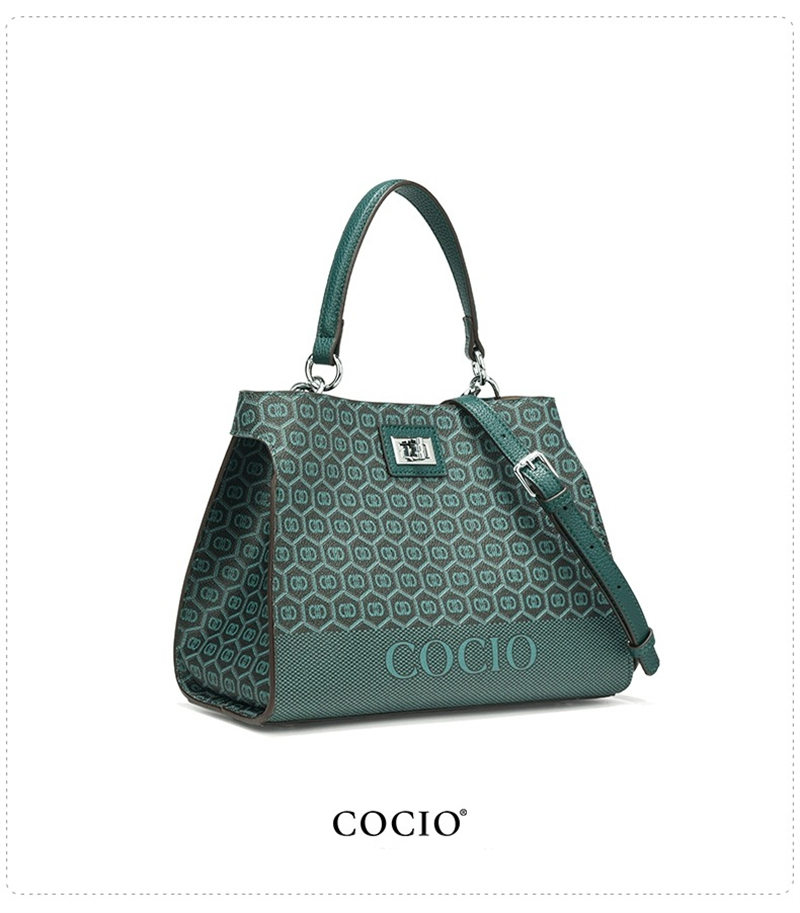 COCIO designer bag New peacock green handbag fashion new luxury womens bag large capacity casual vintage crossbody bag