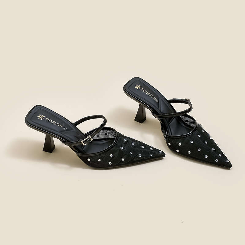 Designer New High Heel Sandals for Women, High-End Feel, Comfortable Summer Pointed Toe Single Shoes, Casual Breathable Women's Shoes