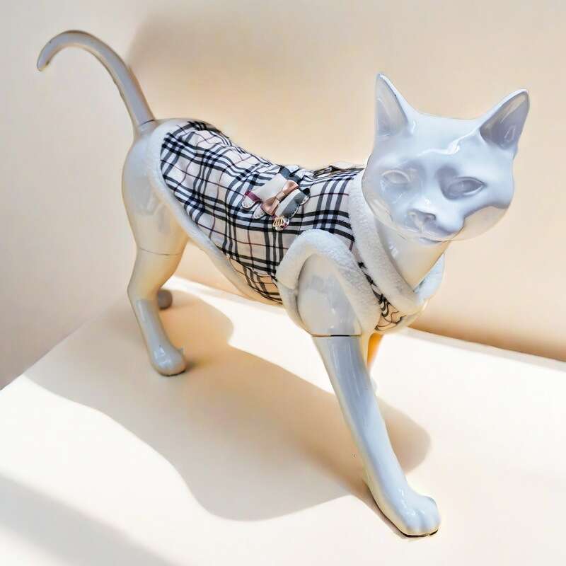 New Winter Vest British Plaid Ragdoll American Shorthair Pet Clothes Cat Supplies