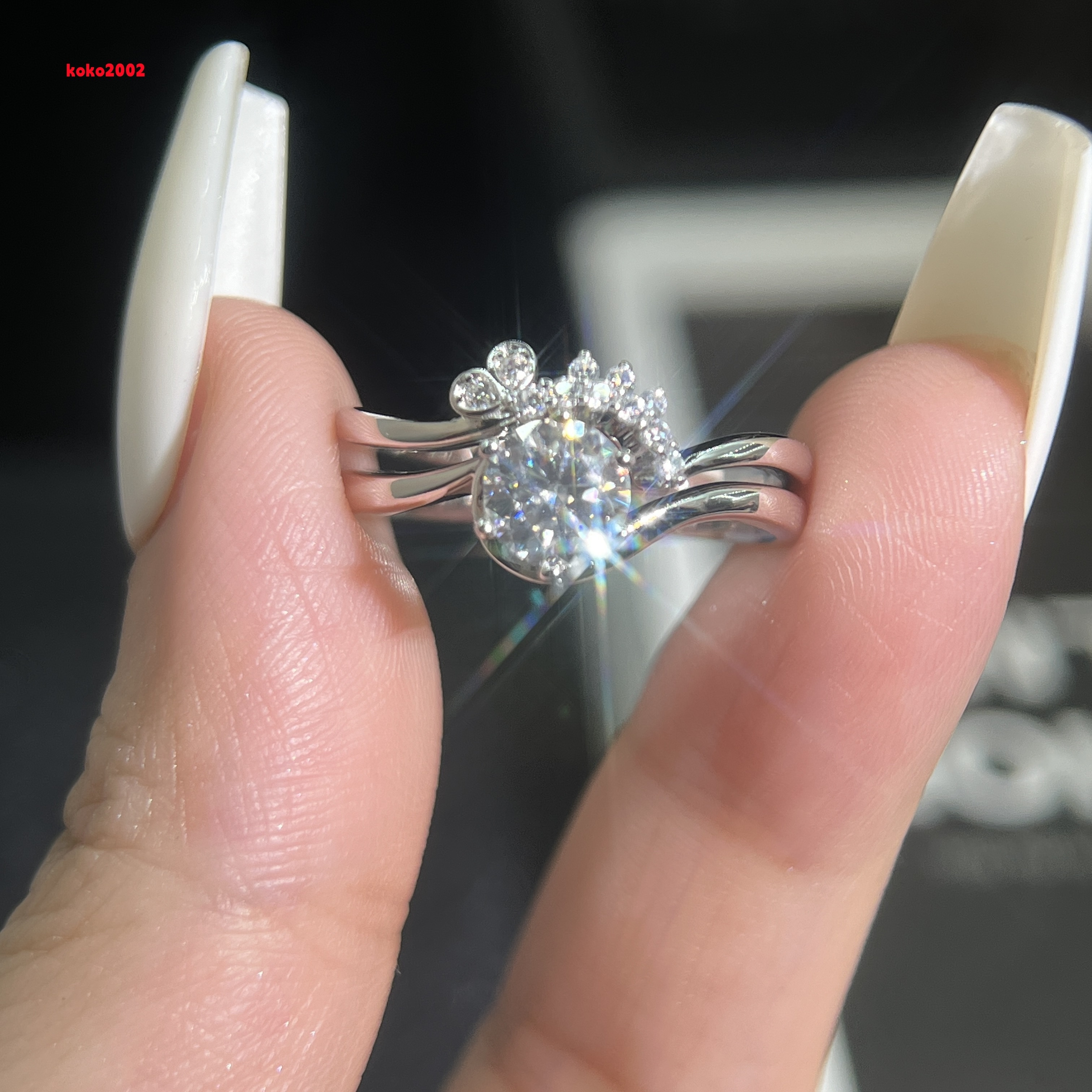 Luxury Solitaire Moissanite Ring Set VVS Round Shape Diamond S925 Silver for Women Fine Wedding Engagement Jewelry