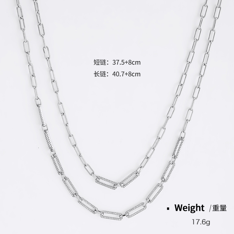 2025 New Style Zircon Electroplated Necklace For Women Exquisite And Luxurious Designer Necklace Summer Minimalist Style Double Layered Necklace