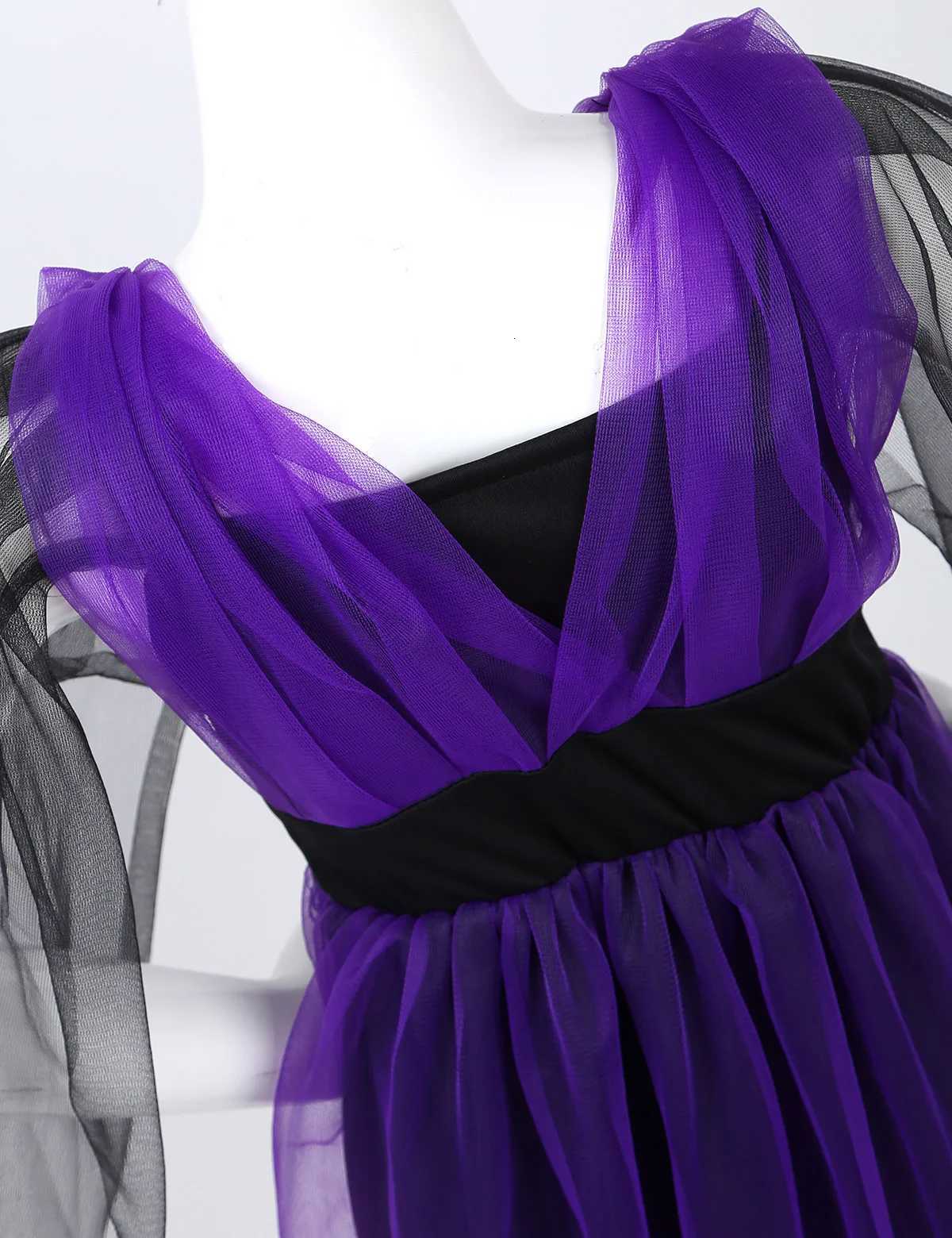 2025 Baby Girl Halloween Witch Costume For Girl Cosplay Vampire Princess Dress With Hat and Staff Carnival Witch Role Play Dress Z250725