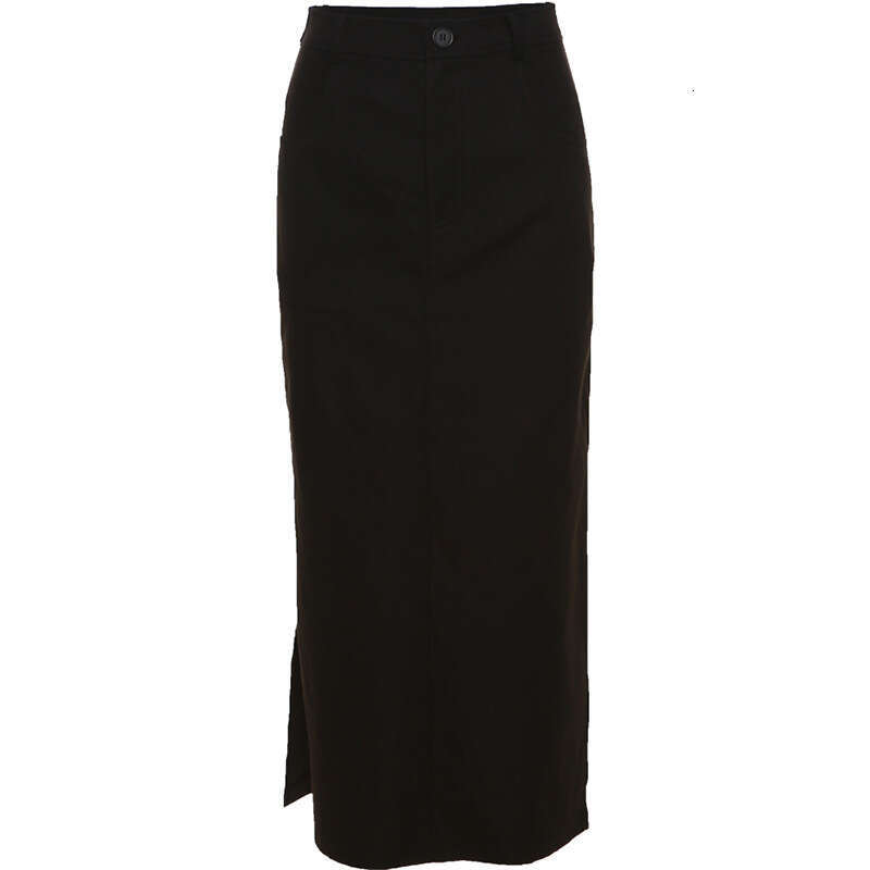 2022 Autumn New Women's Solid Color Slim High Waist Street Fashion Split Sexy Skirt 89f