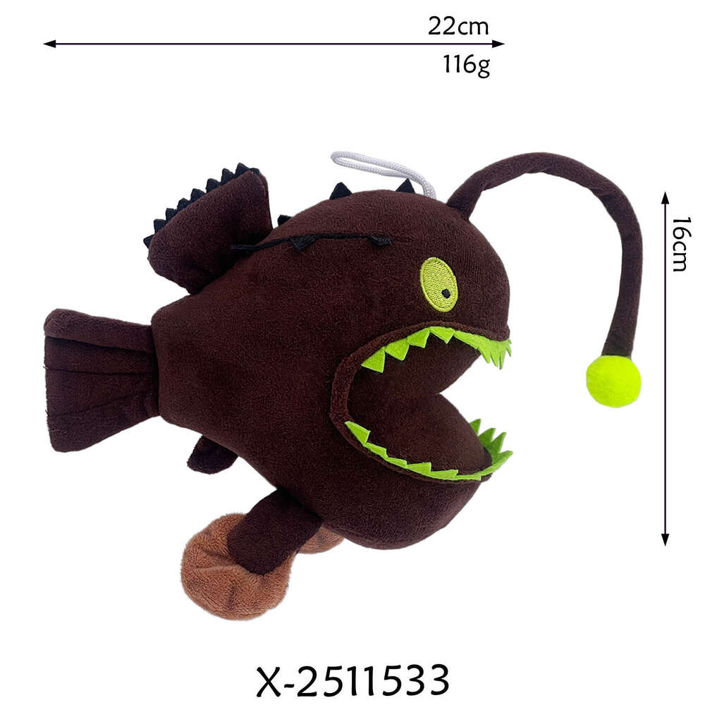 New Monkfish Slippers Devil Lantern Fish Plush Toy Game Peripheral