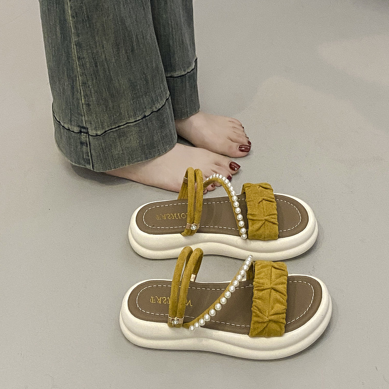 Ddmysports Stepping On Clouds Soft Leather For Women Summer New Versatile Slip On Dress Shoes Two Way Wear Sandals Outdoor Shoes