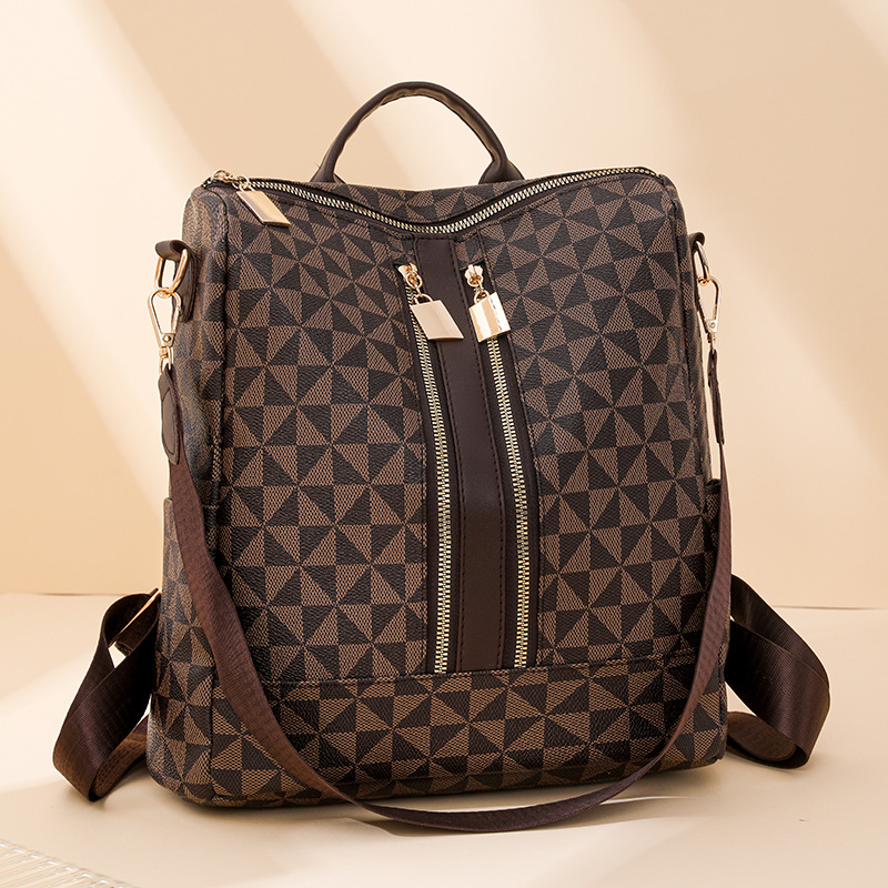 Printed backpack women large capacity new trend back steamed stuffed bun mother bag leisure travel bag trend 2025s hot