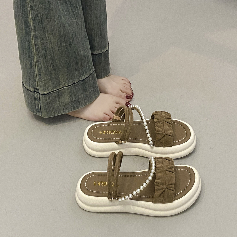 Ddmysports Stepping On Clouds Soft Leather For Women Summer New Versatile Slip On Dress Shoes Two Way Wear Sandals Outdoor Shoes