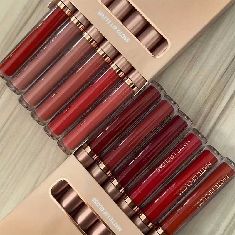 6Set Matte Lip Gloss AB two sets Not Stained with Cup Mouth Red Lip Gloss Moisturizing Long Lasting Not Easy To Fade Lip GlossXJ250724