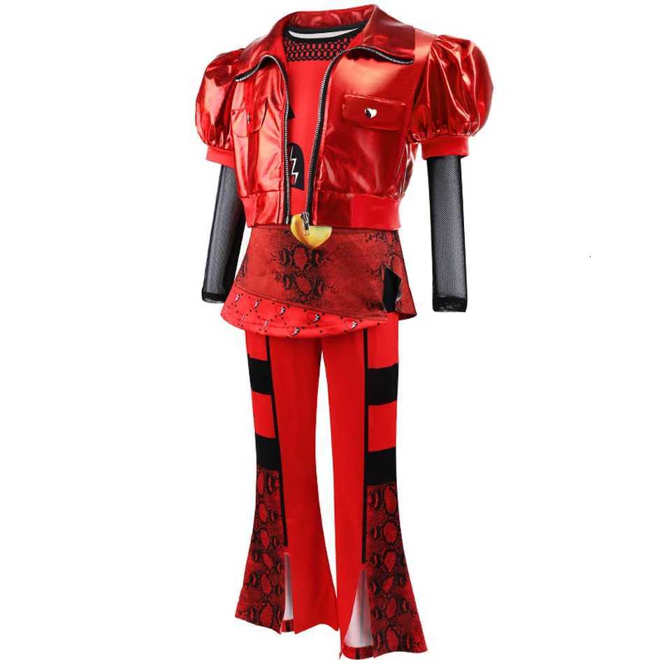 Halloween Descendants Cosplay Costume 3pcs Set Girls Red Heart Leather Long Sleeve Suit Carnival Birthday Stage costumes Outfits Z250725