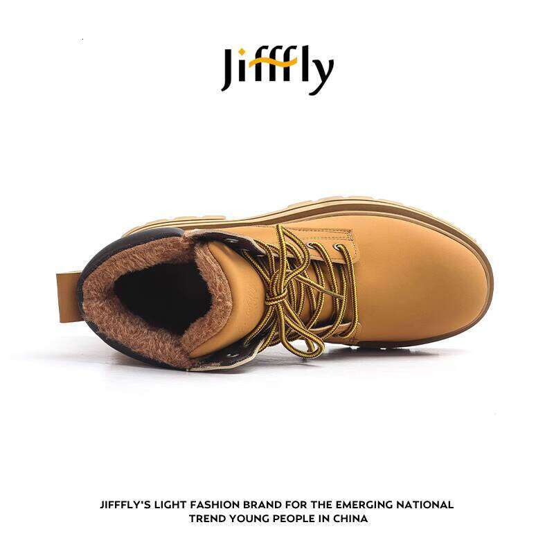 Jifffly Men's Martin Boots - Winter Thicker Wool Lined Work Boot