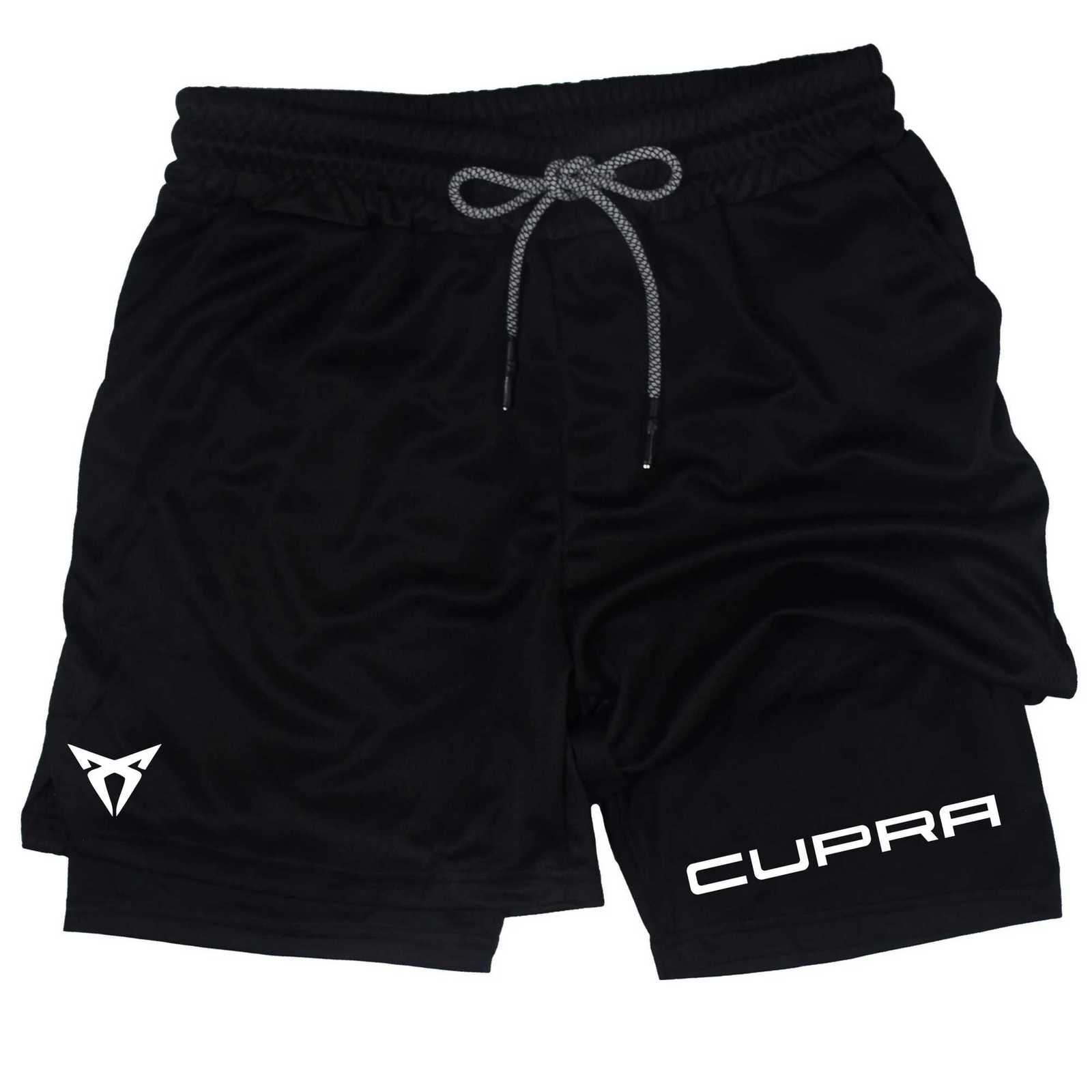 Mens Two-in-one Sports Shorts Breathable Casual Quick-drying Double-layer Shorts Summer Running Sportswear Bottoms M-3XL W250724
