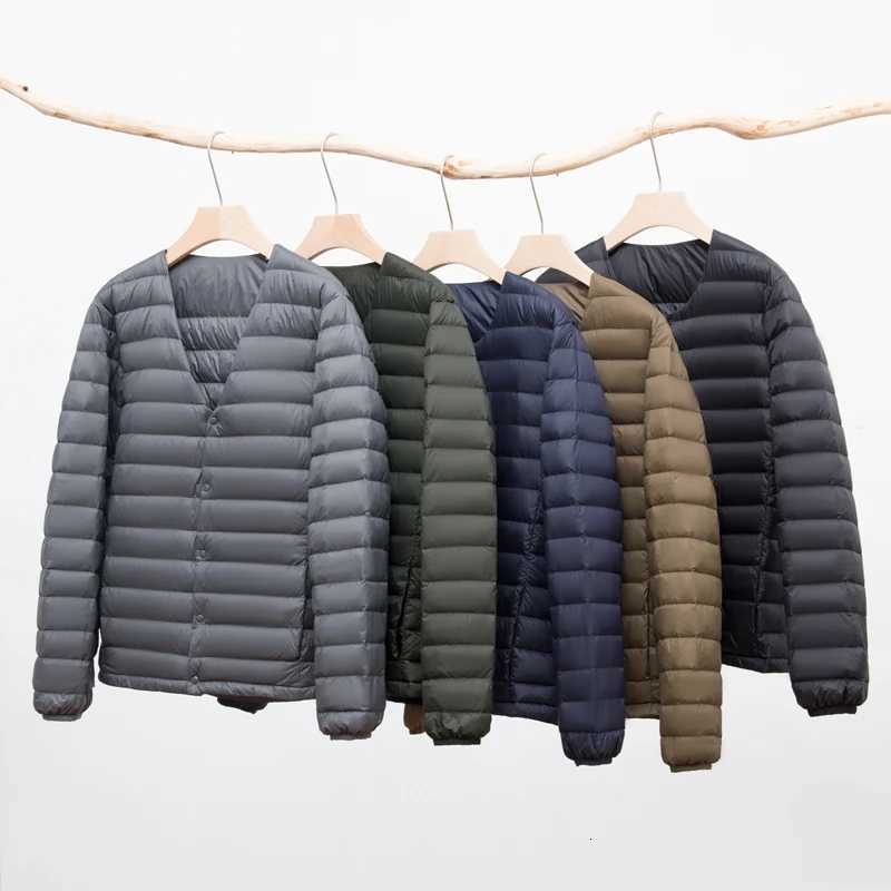 NewBang Matt Fabric Ultra Light Down Jacket Men V-neck Mens Down Jacket Slim Windproof Portable Lightweight Coat Warm Liner X250725