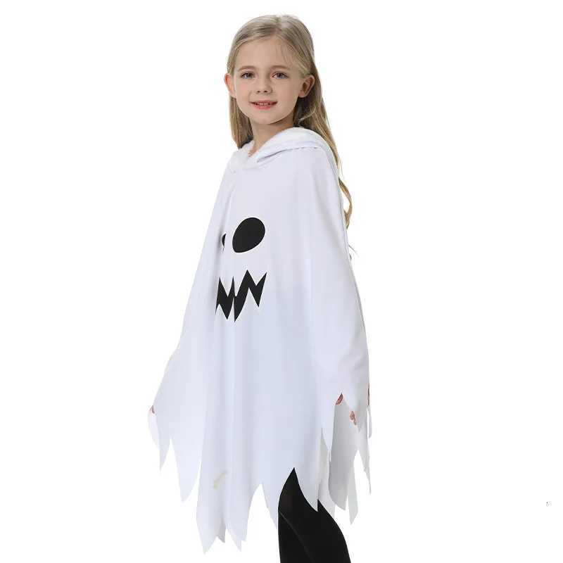 Halloween Kids Cosplay Costume White Black Luminous Ghost Luminous Face Cape Shl Par Dress-Up Costume Boys Cape Girl Skirt Z250725