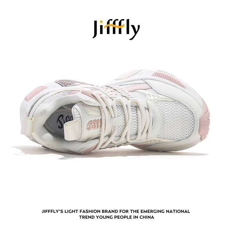 Jifffly Dad for Women 2025 Summer New Mesh Breathable Sneakers Thick Sole Height Increasing Casual Shoes
