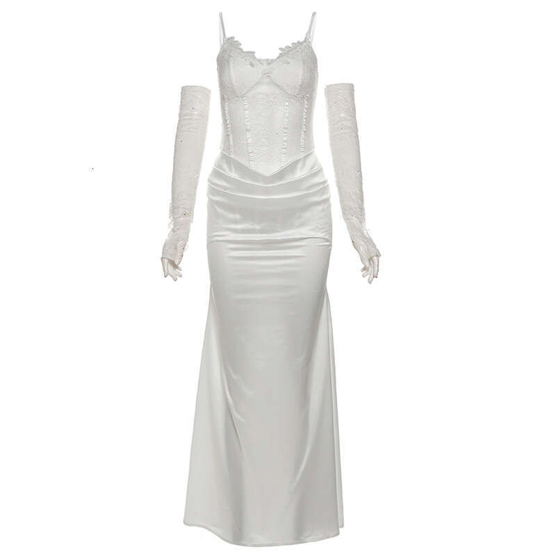 2024 Autumn Winter New Women's Solid Color Slim High Waist Fashion Strap Sexy Backless Dress 9a9