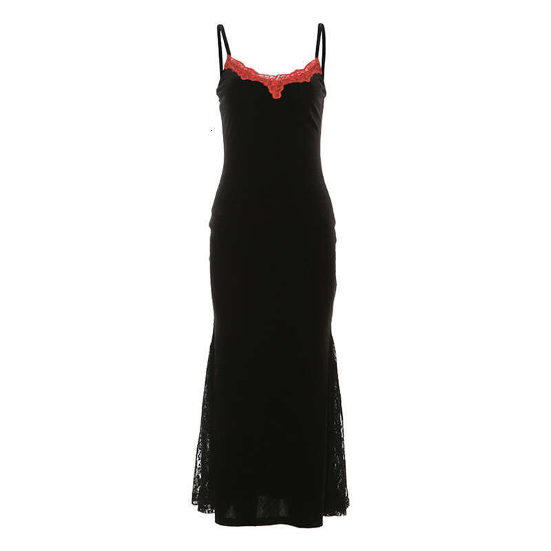 2024 Autumn New Women's Solid Color Slim High Waist Street Fashion Strap Sleeveless Dress efa
