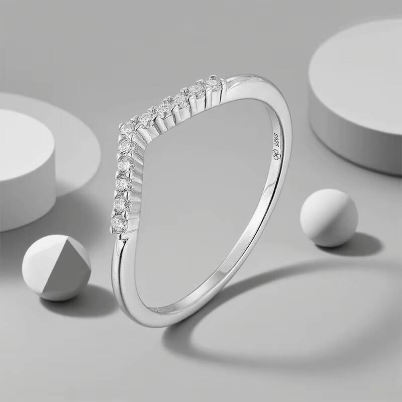 Moissanite Ring Engagement S925 Pure Silver Inlaid with High-quality Moissanite Simple and Cute Design Ring