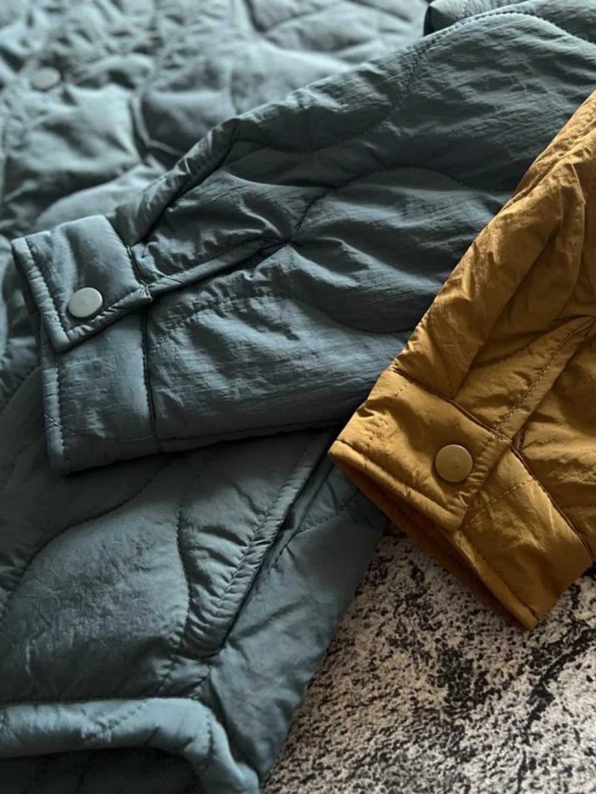 Quilted Cotton Lingge Japan Retro Oversize Loose Thermal Jackets Mens Lightweight Autumn Winter New Casual Cotton Padded Coats X250725