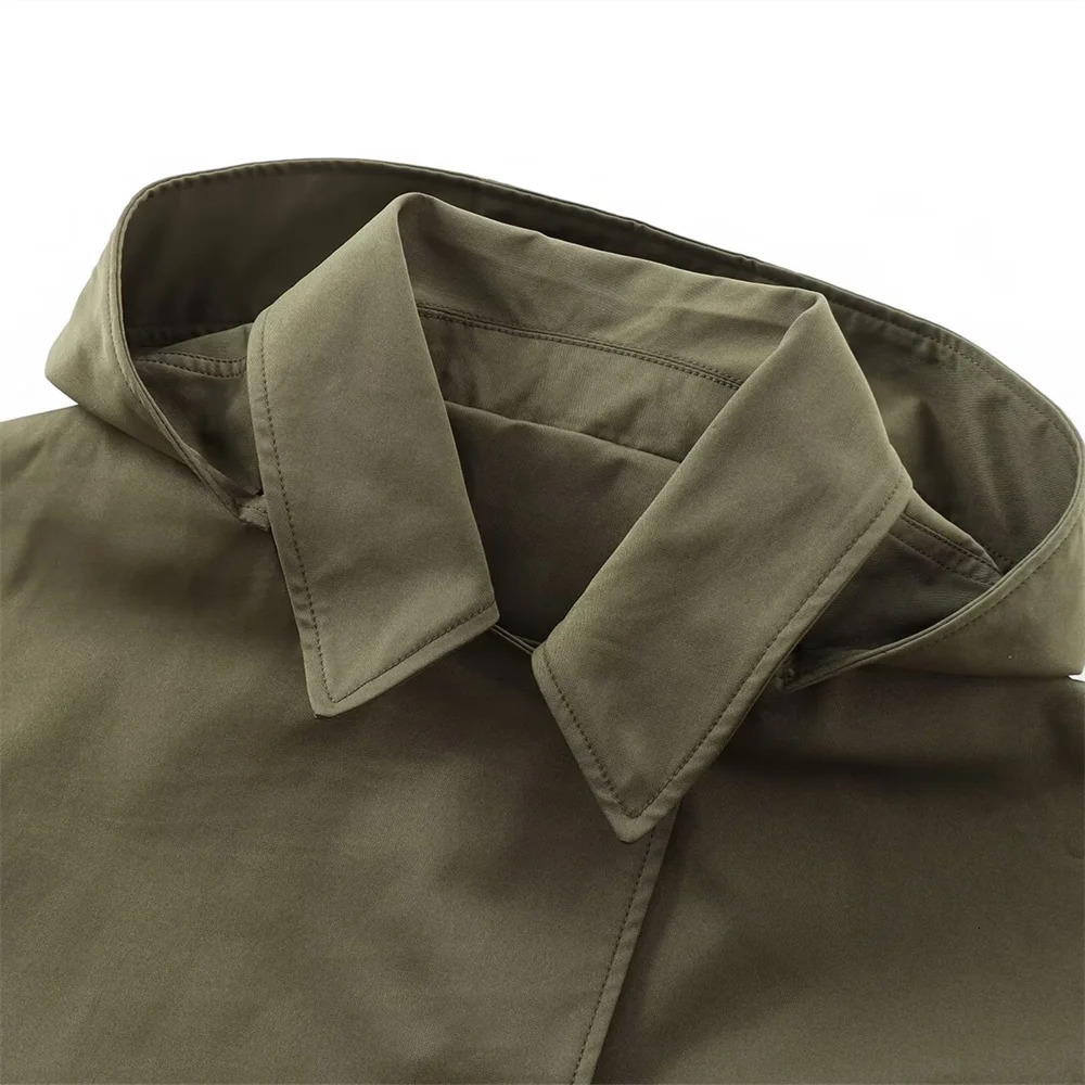 RARF autumn European and American style hooded long sleeved lapel jacket singlebreasted trench coat short jacket 250725