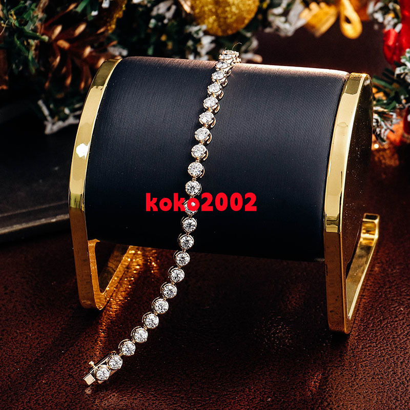 Moissanite Jewelry Custom Moissanite Diamond Tennis Bracelet Silver 10k 14k 18k Gold Chain Hot Sell