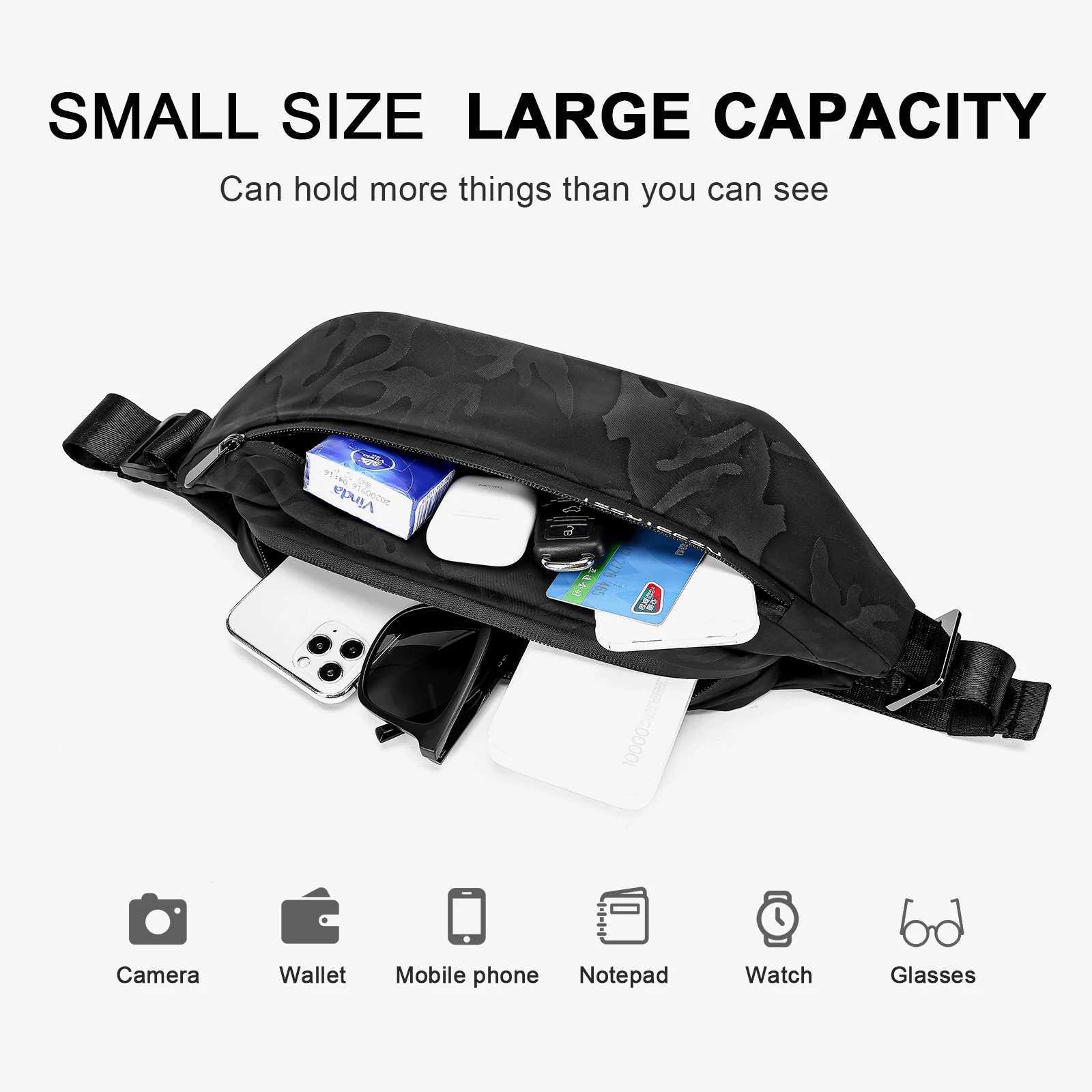 Small Waist Pack for Men Wen Mini Adjustable Waterproof Shoulder Crossbody Bag Casual Black Fanny Belt Wallets Purse Ch Bag Y250724