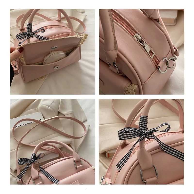 2025 Korean Version Versatile Bow-tie Hand-held Boston Bag for Women Fashionable Sweet and Casual Crossbody Bag Y250725