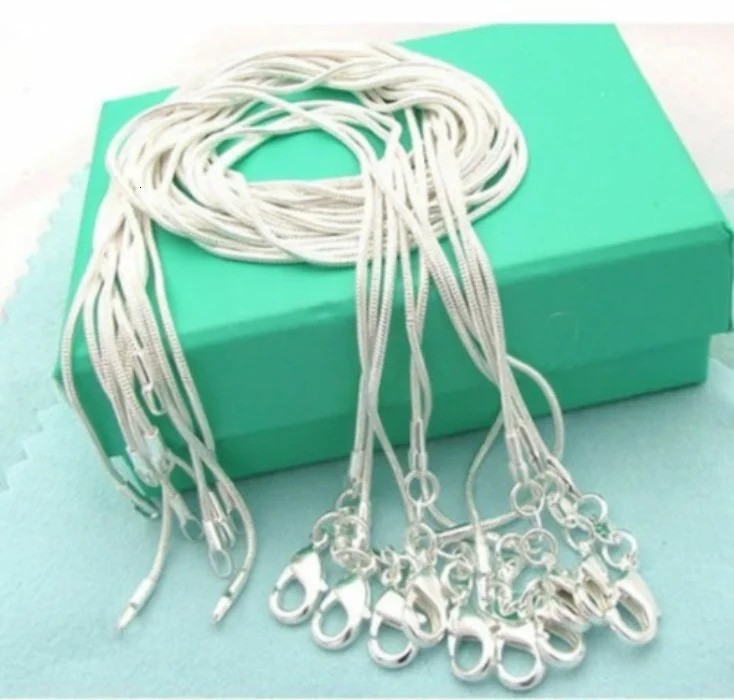 10PCS LOT Wholesale 925 Sterling Silver 1618202224262830 Inch 1mm Snake Chain Necklace For Woman Man Fashion Jewelry 250716