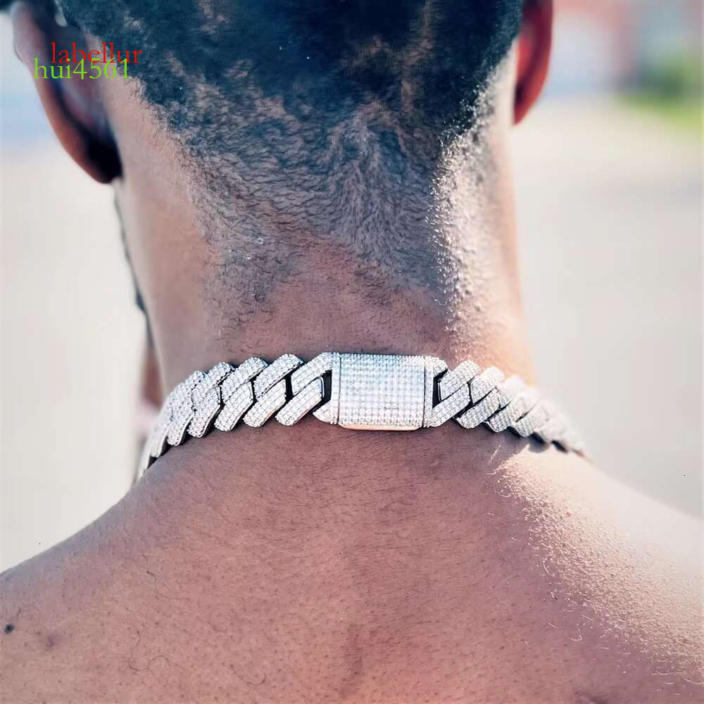 Moissanite Jewelry 15mm Hip Hop Pearl Iced VvsMoissanite Cuban Chain