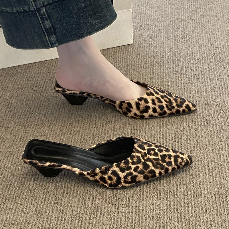 Ddmysports New Outdoor Wear Stiletto Shallow Mouth Closed Half Slippers Socialite Style Sexy Pointed Toe Elegant High Heel Sandals For Women Outdoor S