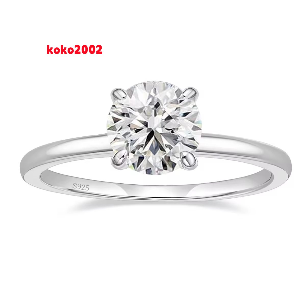 Tempusort 1.5CT Round Cut Moissanite Solitaire Engagement Ring Anti Tarnish Jewelry Rings for Women
