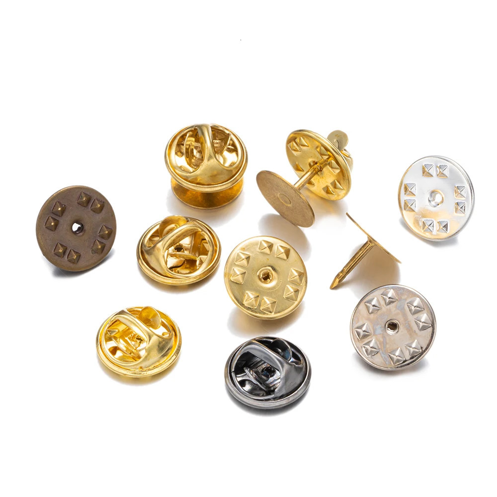 20/50 Sets Metal Locking Pin Back Brooch Lapel Cabochon Base For DIY Handmade Butterfly Brooch Jewelry Making Accessories Craft 250723