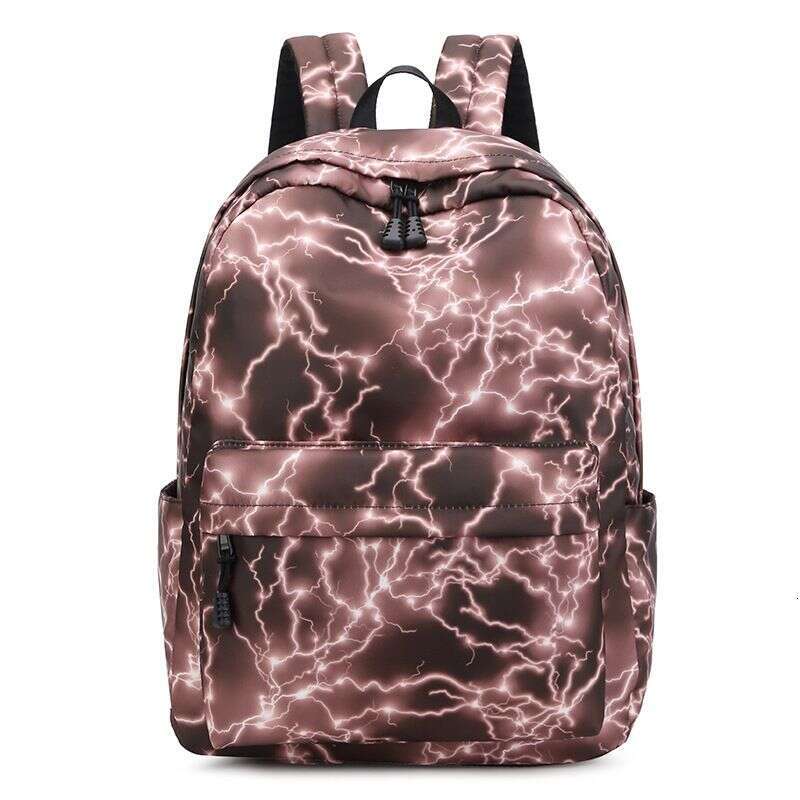 Middle School Canvas Men's And Women's Travel Printed Backpack Starry Lighing Student Bag