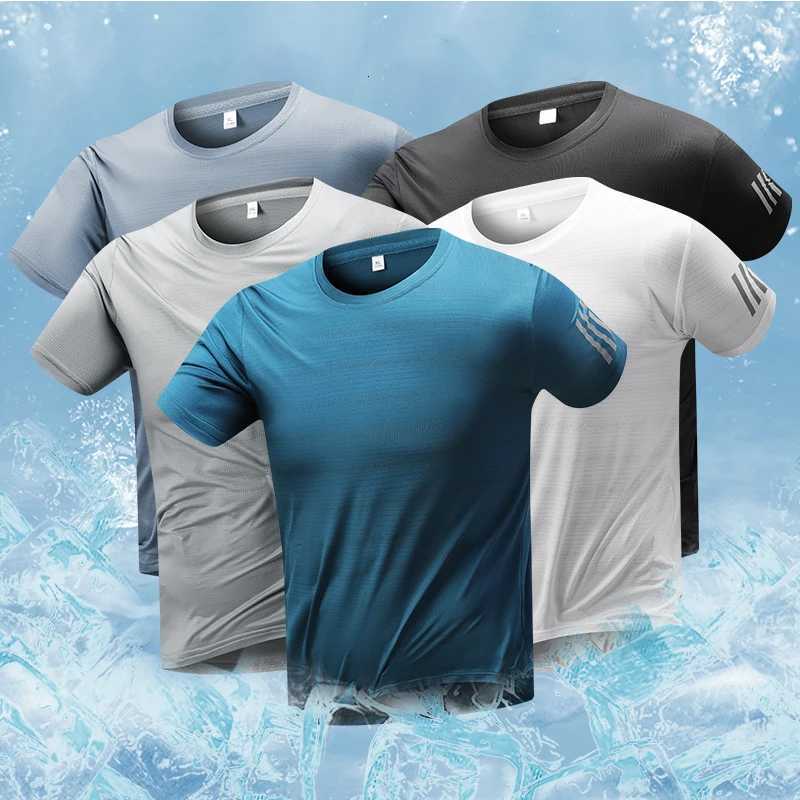 Sports T-shirt mens quick drying short sleeved sports T-shirt top gym fitness shirt training running T-shirt Y250724