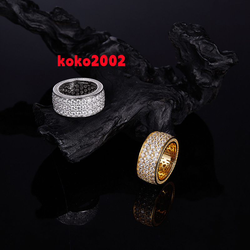 Moissanite Ring for Men 925 Silver Fashion Ring Hot Sale Hip-Hop Trend Factory Luxury Jewelry Hip Hop Fashion Rings