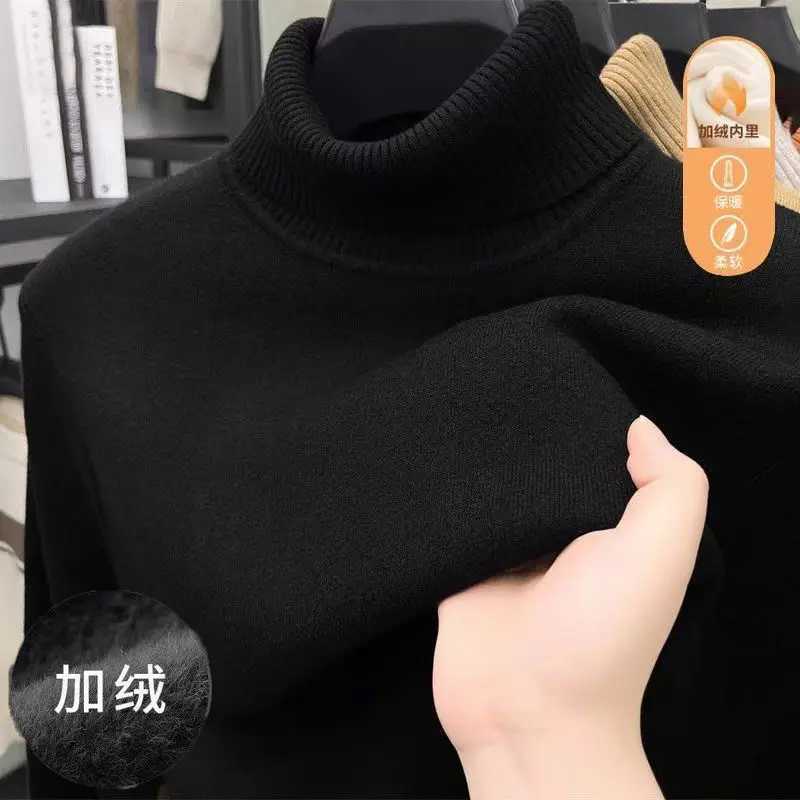 One-piece Velvet Casual Turtleneck Sweater for Men Plus Velvet Thickened Bottoming Warm Sweater Top for Men Z250725