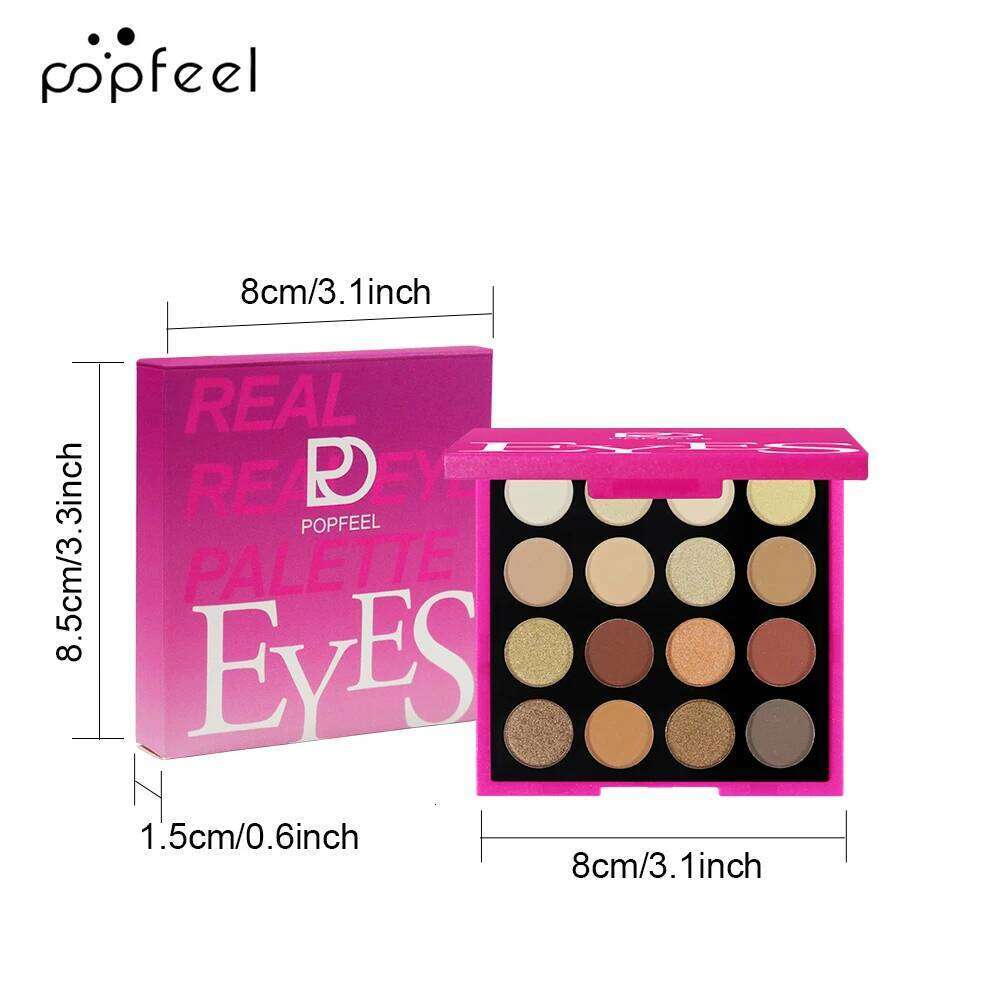 FEEL Spotlight Eyeshadow Palette, Makeup Eyemakeup Palette 16 Colors Matte Shimmer Glitter Pigment Eye Shadow Pallete