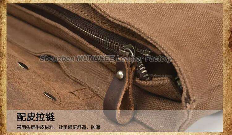 Vintage Military Canvas Messenger Shoulder Men tote Handbag Leather Briefcase Luxury Bag Crossbody Bag Sling OLOEY