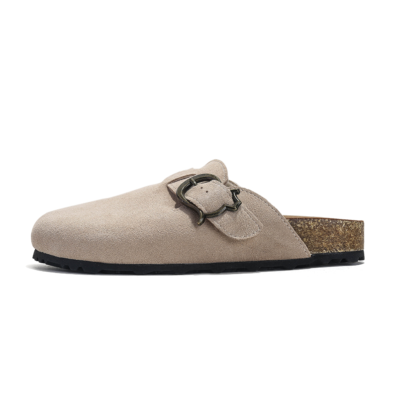 Leather-covered women's shoes for withoutbox Free shipping outside wear, 2025 new lightweight soft sole lazy one-step full cow half-slip-on Birki