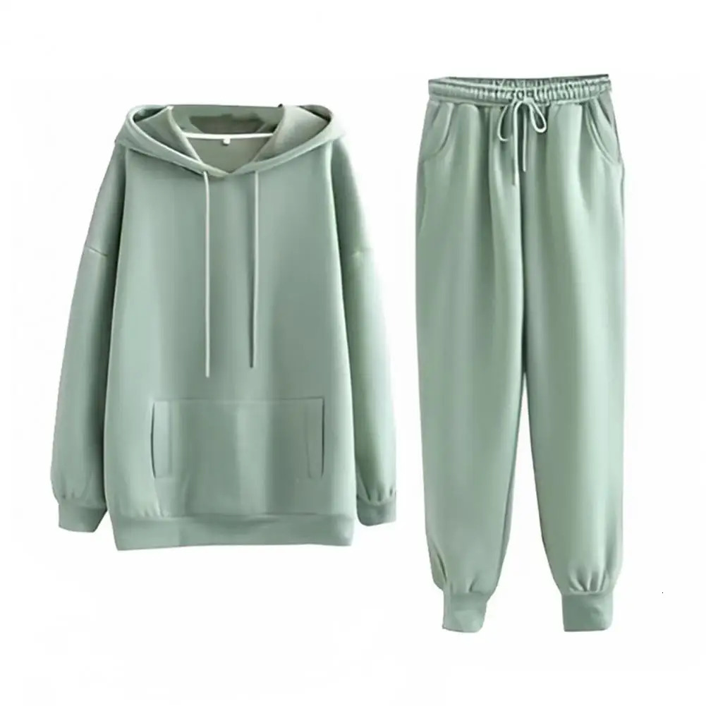 Women Regular Fit Suit Cozy Stylish Womens Hoodie Pants Set Warm Soft Sporty with Drawstring Waist Pockets for Comfort Lady 250717