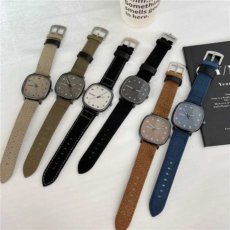 Brand Quartz Watch Youth Student Watch Vintage Square Dial Leather Belt Wristwatch Casual Fashion Mens Gift Clock X250726