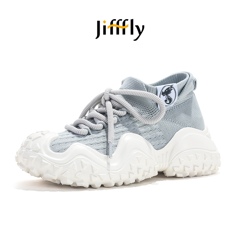 Jiffly Women's Fall/Winter '24 Net Mesh Breathable Socks Sneakers with Thick Soles