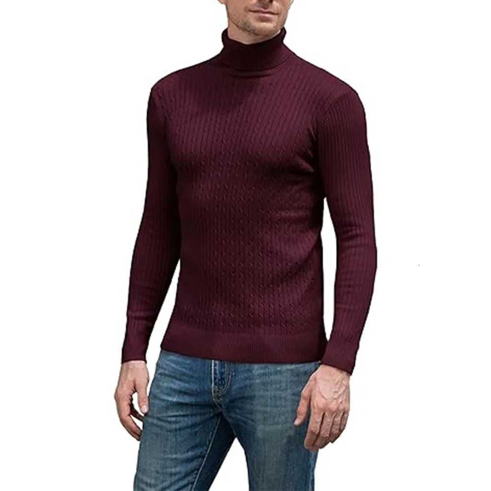 Mens Turtleneck Sweaters Men Pullovers Casual Slim Fit Sweater Male Bottoming Shirt Autumn Winter Warm High Elastic Tops Z250725