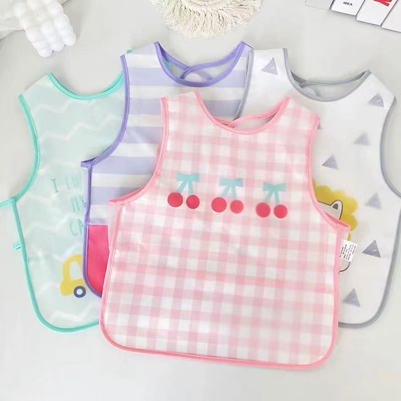 Personalized Child Protective Clothing: Waterproof Sleeveless Bib for Easy Clean-Up Meals