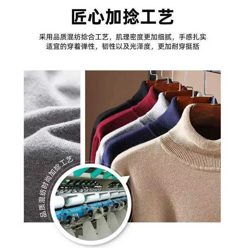 One-piece Velvet Casual Turtleneck Sweater for Men Plus Velvet Thickened Bottoming Warm Sweater Top for Men Z250725